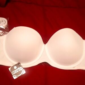 White Convertible Strapless Bra 36 D